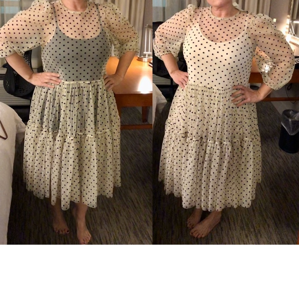 H&M Cream w/ Black Polka Dot Dress